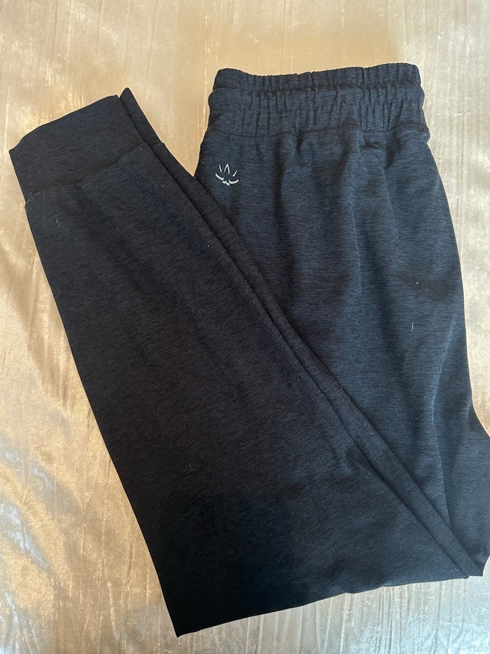 Beyond Yoga Black Track Joggers with Subtle Logo